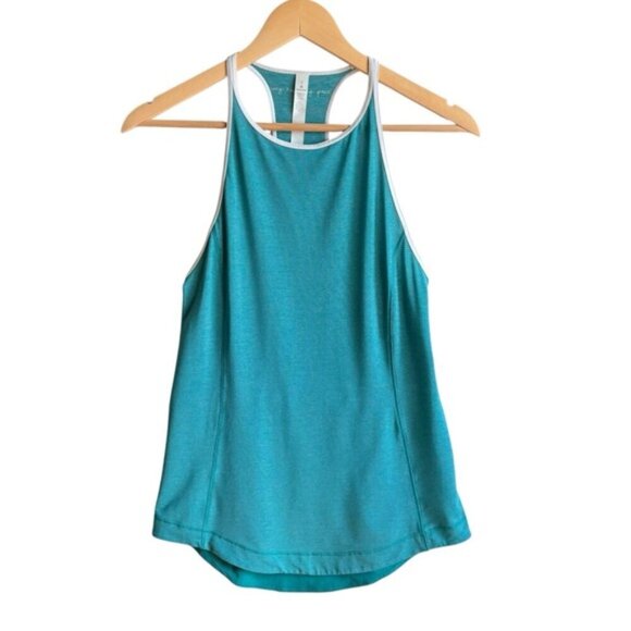 Lululemon Time To Sweat Tank Heathered Spirit Green / White Size 2 - Picture 2 of 10